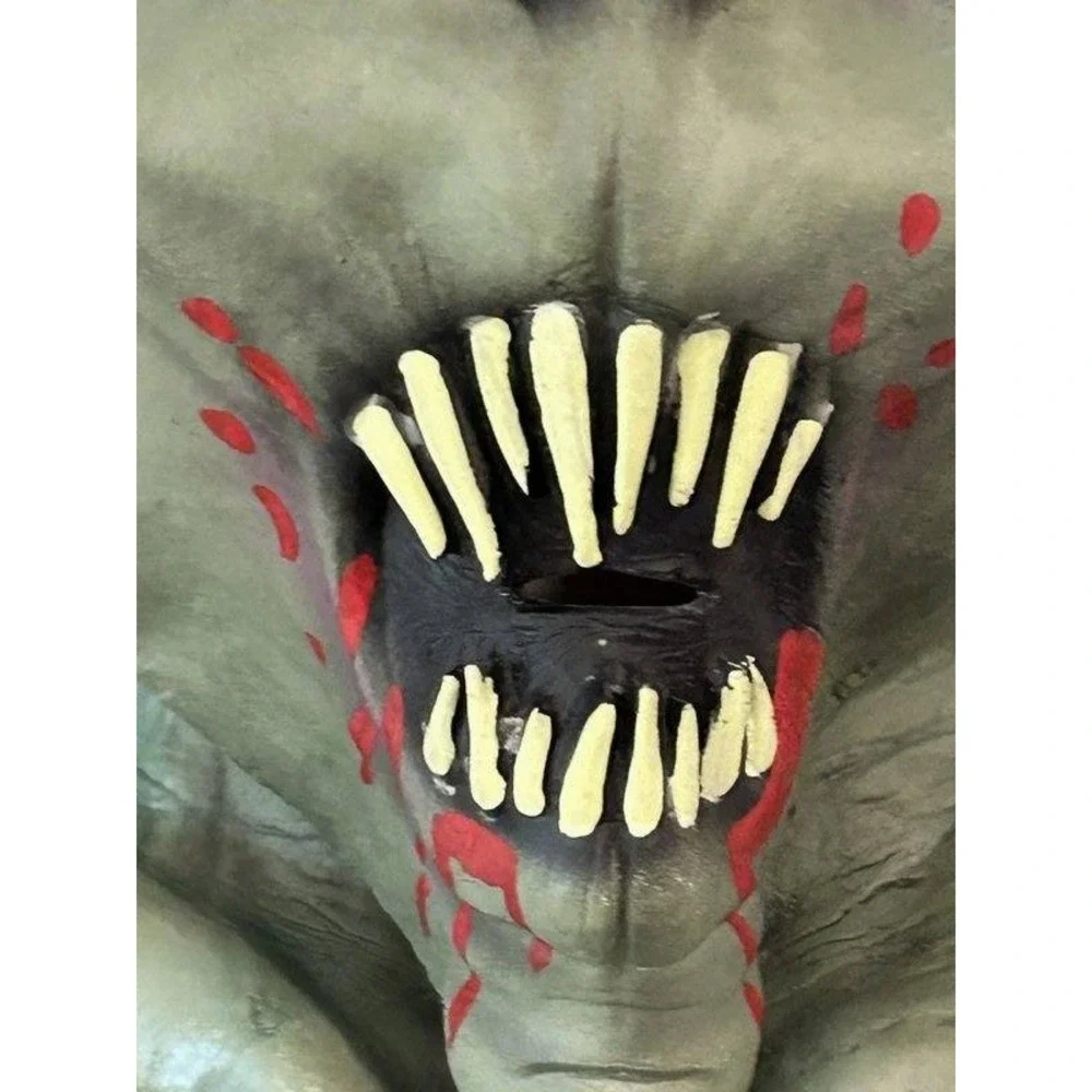 Zombie Monster Rubberized Teeth Green Blood Pointy Ears Costume Mask Adult Latex